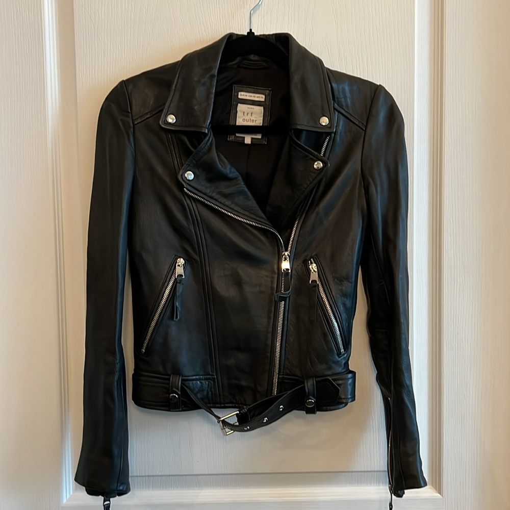 Zara Black Leather Motorcycle Jacket